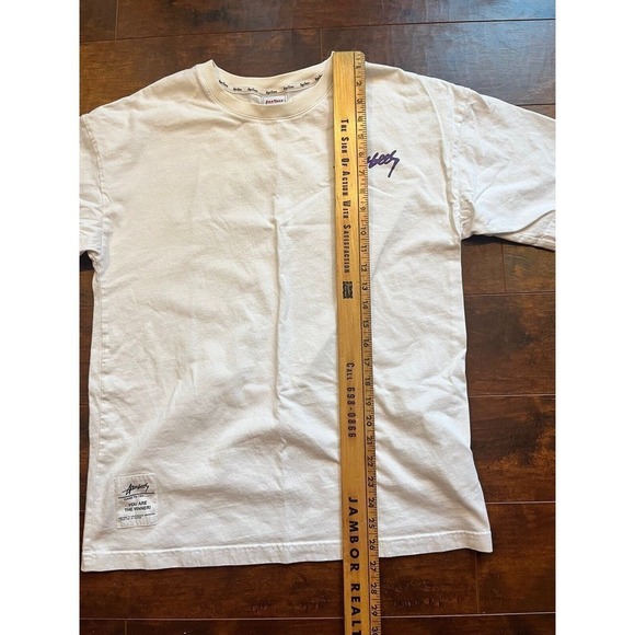 Ape Tees By Jim Design Short Sleeve White W/ Purple Wording Size Large - Picture 7 of 9
